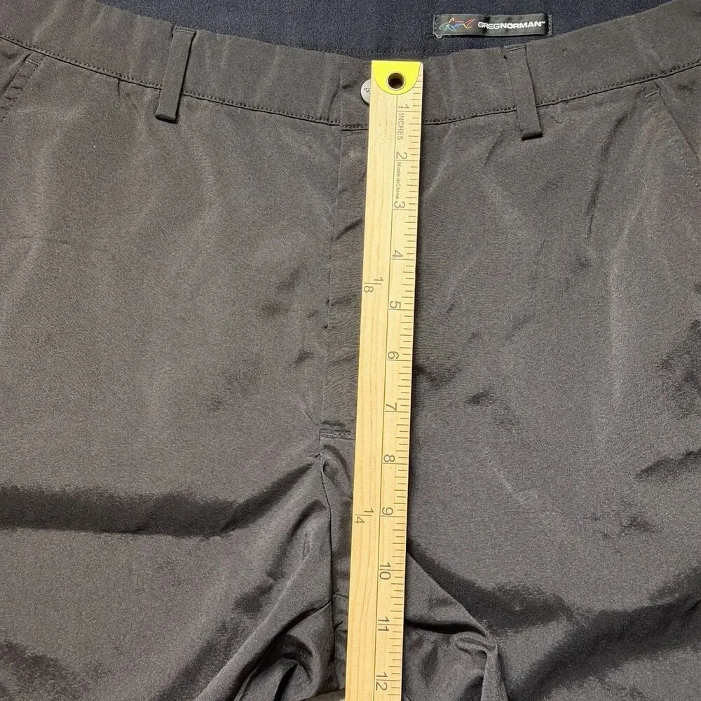 Greg Norman Mens Size 32 Performance Golf Shorts Black Stretch Lightweight